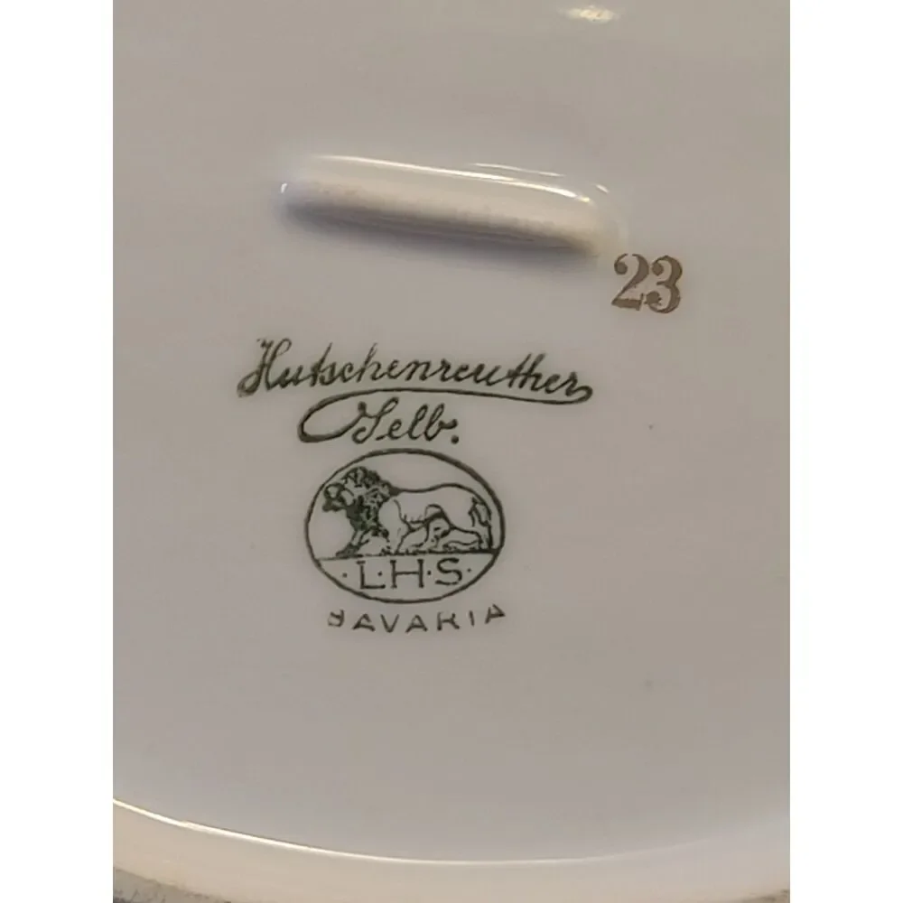 Hutschenreuther Selb‎ Oval Serving Bowl Floral & Swag Gold Antique German China